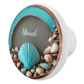 カスタマイズ可能な銅素朴および貝殻 セラミックノブ (右)