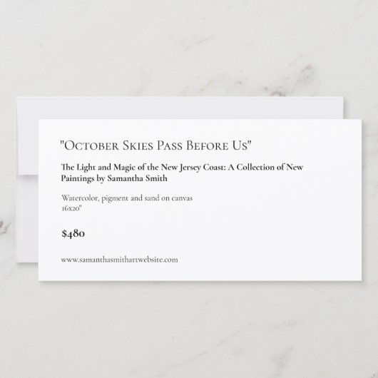 カスタマイズ可能な長いアートショーディスプレイカードラベル (正面)