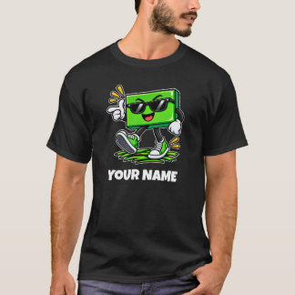 カスタマイズ可能な長方形の名前とテキスト Tシャツ