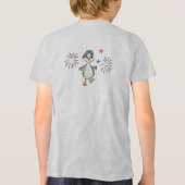 カスタマイズ可能な間抜け小男の子のガチョウ7月4日 Tシャツ (裏面)