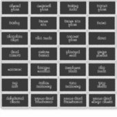 カスタマイズ可能な防水ブラックフードキッチンラベル シール (正面)