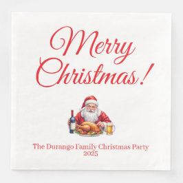 カスタマイズ可能な陽気なサンタクロースのクリスマスディナー