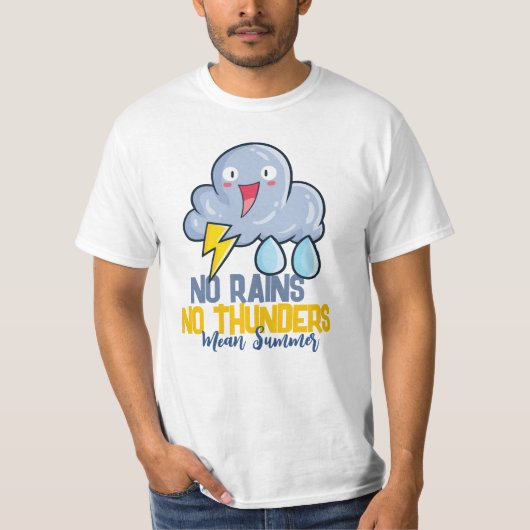 カスタマイズ可能な雨なし雷 Tシャツ (正面)