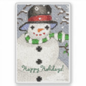 カスタマイズ可能な雪だるまステッカー シール (正面)