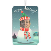 カスタマイズ可能な雪だるま付き顔 カーエアーフレッシュナー (裏面)