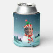 カスタマイズ可能な雪だるま付き顔 缶クーラー (缶裏面)