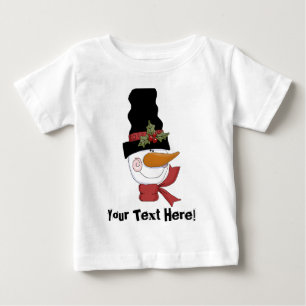 カスタマイズ可能な雪だるまTシャツ ベビーTシャツ