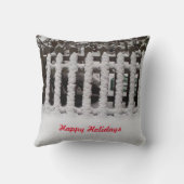 カスタマイズ可能な雪のピケットフェンス クッション (裏面)