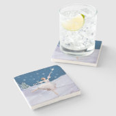 カスタマイズ可能な雪の女王のバレリーナ ストーンコースター (横)