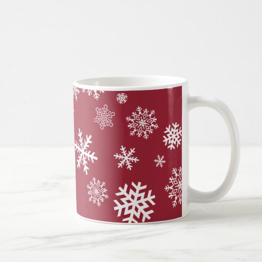 カスタマイズ可能な雪の結晶 コーヒーマグカップ (右)