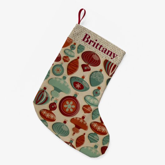 カスタマイズ可能な電球クリスマスカントリーストッキング スモールクリスマスストッキング (正面 (吊り時))