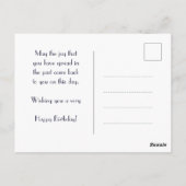 カスタマイズ可能な青いアズレホの誕生日おめでとう ポストカード (裏面)