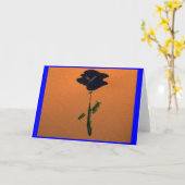 カスタマイズ可能な青いバラグリーティングまたはノートカード カード (黄色い花)