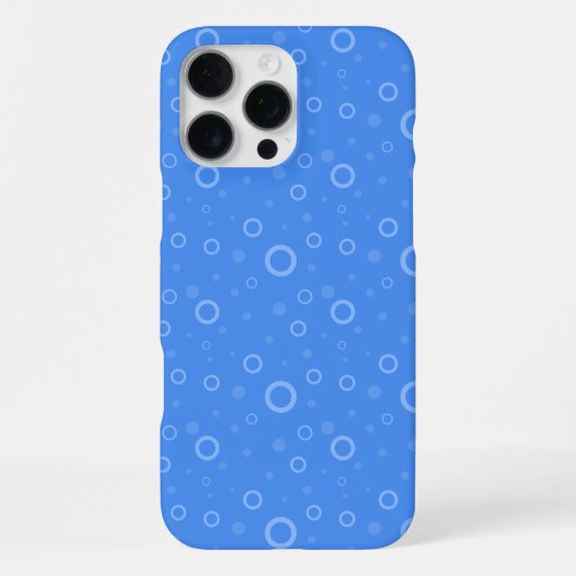 カスタマイズ可能な青いパターンの円 iPhoneケース (裏面)