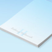 カスタマイズ可能な青いモノグラムと名前スクリプト ノートパッド