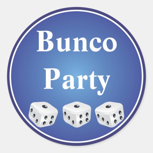 カスタマイズ可能な青い円が付いているサイコロ ラウンドシール (正面)