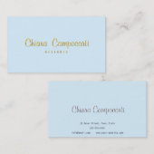 カスタマイズ可能な青い名刺の金手紙 名刺 (正面/裏面)