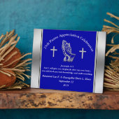 カスタマイズ可能な青い牧師の感謝プラーク フォトプラーク (側面)