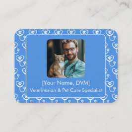カスタマイズ可能な青い獣医の名刺 名刺
