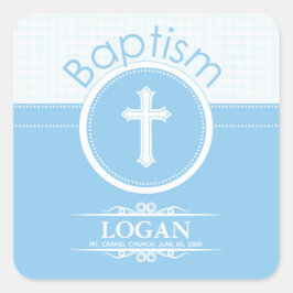 カスタマイズ可能な青い男の子の神のバプテスマ スクエアシール