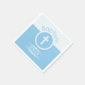 カスタマイズ可能な青い男の子の神のバプテスマ スタンダードカクテルナプキン (角)