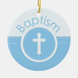カスタマイズ可能な青い男の子の神のバプテスマ セラミックオーナメント