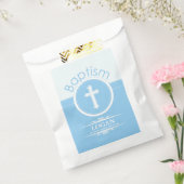 カスタマイズ可能な青い男の子の神のバプテスマ フェイバーバッグ (封をした状態)