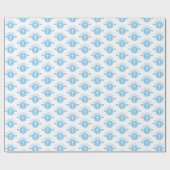 カスタマイズ可能な青い男の子の神のバプテスマ ラッピングペーパー (フラット)