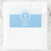 カスタマイズ可能な青い男の子の神のバプテスマ 長方形シール (バッグ)