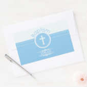 カスタマイズ可能な青い男の子の神のバプテスマ 長方形シール (封筒)