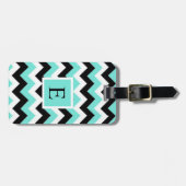 カスタマイズ可能な青い白い山かっこ ラゲッジタグ (正面横)