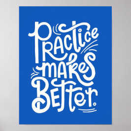 カスタマイズ可能な青い練習ポスター - 継続は力なり ポスター