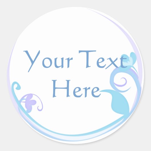 カスタマイズ可能な青い花のシール ラウンドシール (正面)