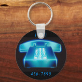 カスタマイズ可能な青い電話 キーホルダー (正面)