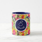 カスタマイズ可能な青い顔のホネアイター マグカップ (中央)