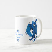 カスタマイズ可能な青く永続的なドラゴンのマグ- コーヒーマグカップ (正面右)