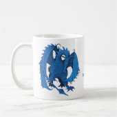 カスタマイズ可能な青く永続的なドラゴンのマグ- コーヒーマグカップ (左)