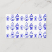 カスタマイズ可能な青と白のジンジャージャーのプレイスカード プレイスカード (裏面)