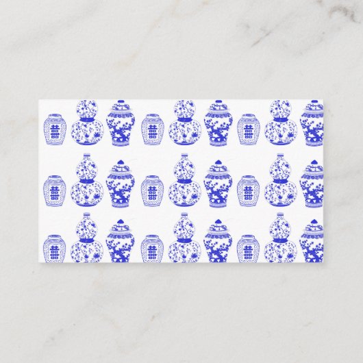 カスタマイズ可能な青と白のジンジャージャーのプレイスカード プレイスカード (裏面)