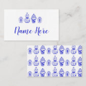 カスタマイズ可能な青と白のジンジャージャーのプレイスカード プレイスカード (正面/裏面)