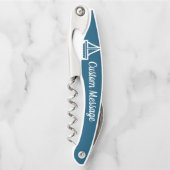 カスタマイズ可能な青と白の帆船コルクスクリュー ソムリエナイフ (正面)