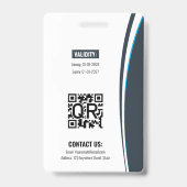 カスタマイズ可能な青と白の法人スタッフIDバッジ バッジ (裏面)