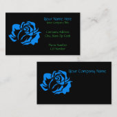 カスタマイズ可能な青のバラの開花 名刺 (正面/裏面)