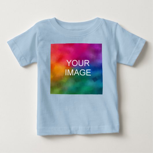 カスタマイズ可能な青の色テンプレート画像の追加 ベビーTシャツ (正面)