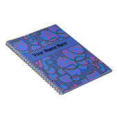 カスタマイズ可能な青マゼンタ抽象芸術スパイラルノートブック ノートブック (右側)