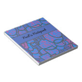 カスタマイズ可能な青マゼンタ抽象芸術メモ帳 ノートパッド (アングル)