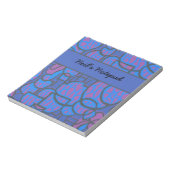 カスタマイズ可能な青マゼンタ抽象芸術メモ帳 ノートパッド (回転)
