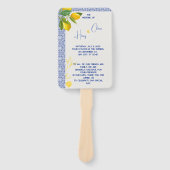 カスタマイズ可能な青モロッコタイルインスパイアハンドファン ハンドファン (正面)