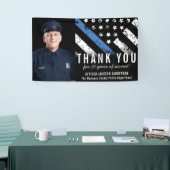 カスタマイズ可能な青線警察の退職写真 横断幕 (トレードショー)