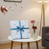 カスタマイズ可能な青色名ギフトラッピング紙 ラッピングペーパー